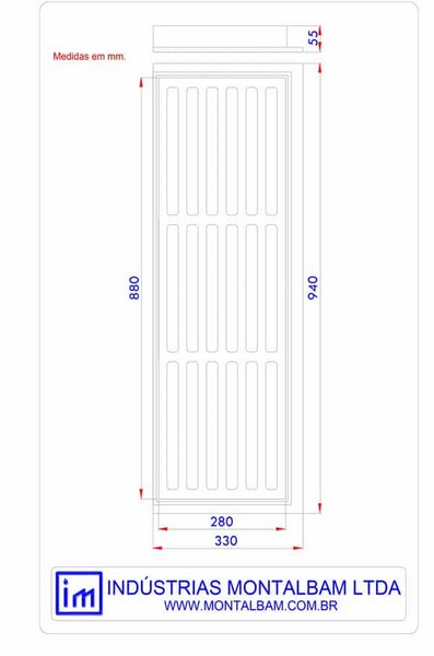 Grelha ferro fundido nodular GR 95 940x330mm