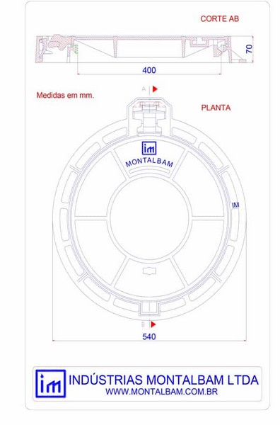 Tampão ferro fundido nodular DN 400